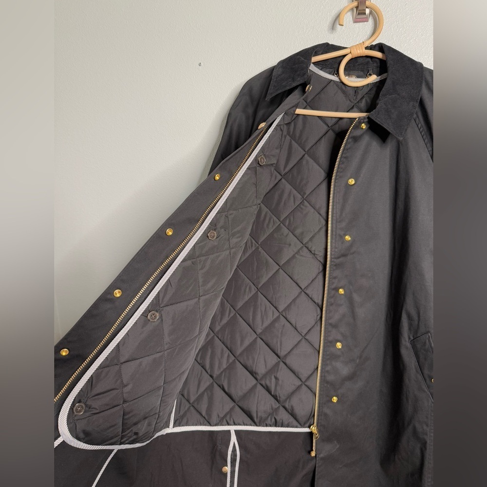 J Crew Collection Long Waxed Barn Jacket Removable Vest Black NWT Size L - Picture 13 of 15